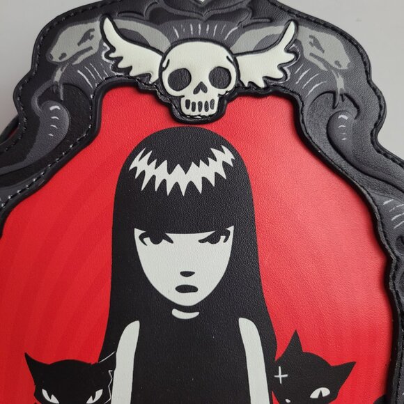 Hot Topic Emily the Strange Cameo Crossbody Black Cat Bag Gothic - Picture 3 of 10